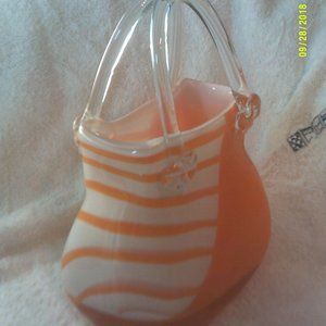 Blown glass vase purse